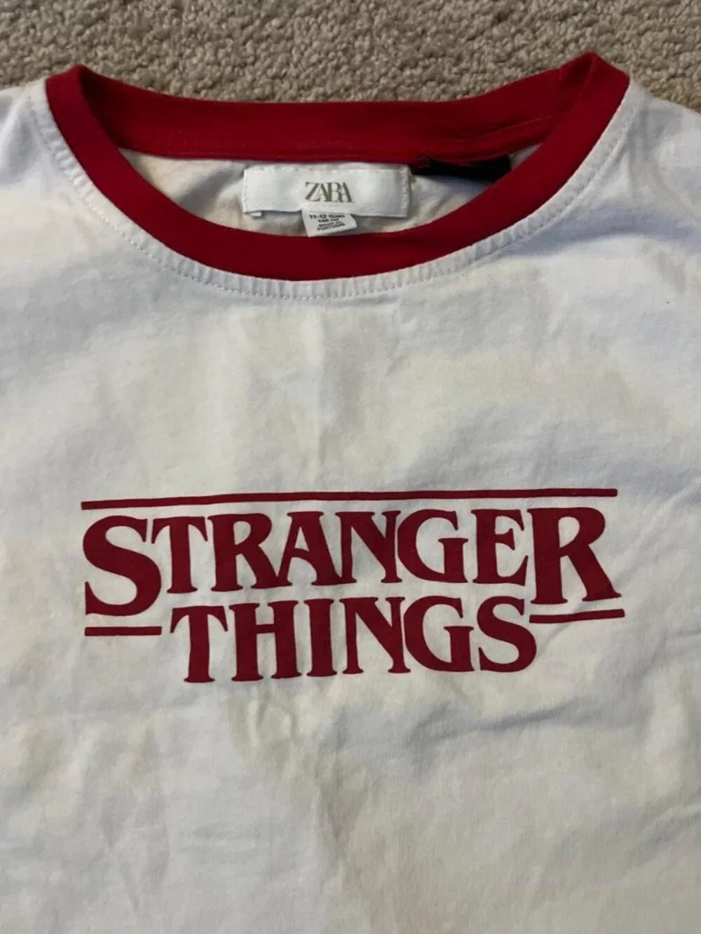 Zara Stranger Things 5 Graphic Ringer Tee Kids 11-12